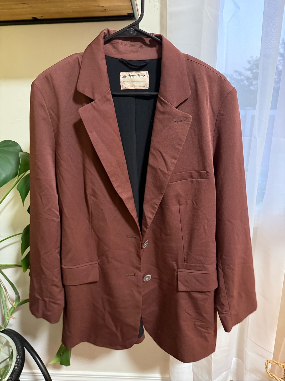 We The Free Brick Red Single-Breasted Blazer